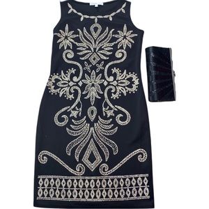 Classy Cleo Shift Dress with Embellishments (4)